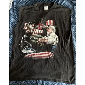 Land of the free Tank Top Mens XL abraham Lincoln Patriot biker